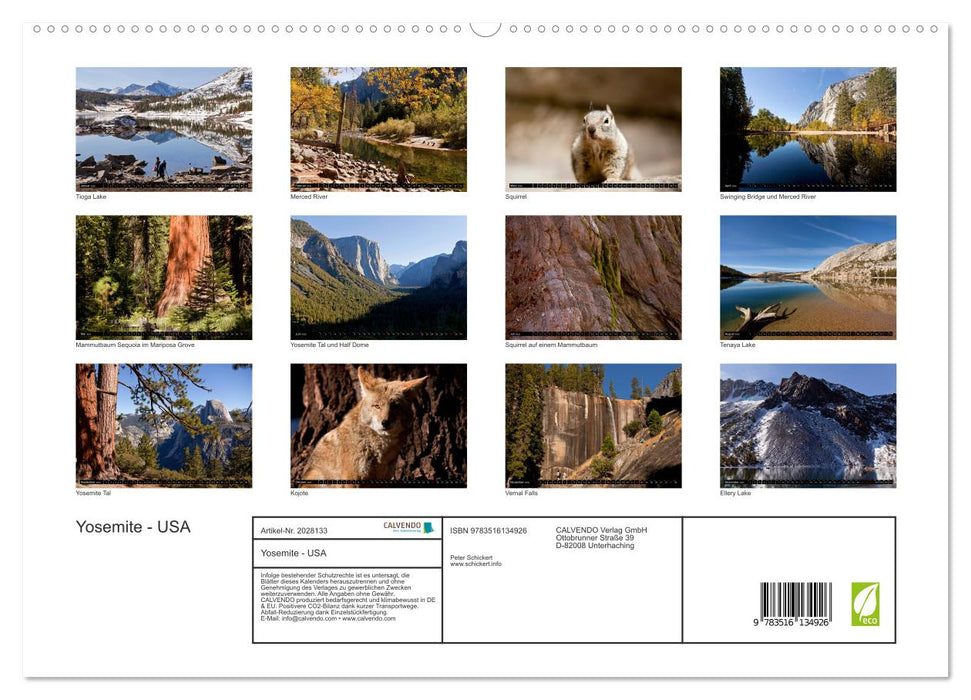 Yosemite - USA (CALVENDO Premium Wandkalender 2026)