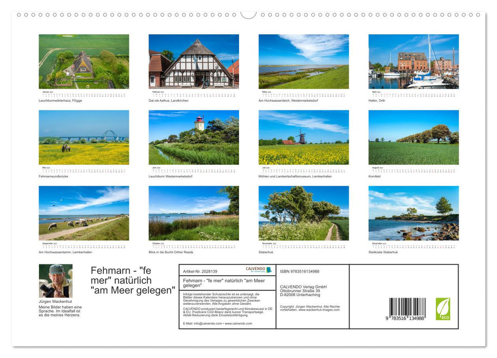 Fehmarn - "fe mer" natürlich "am Meer gelegen" (CALVENDO Premium Wandkalender 2026)