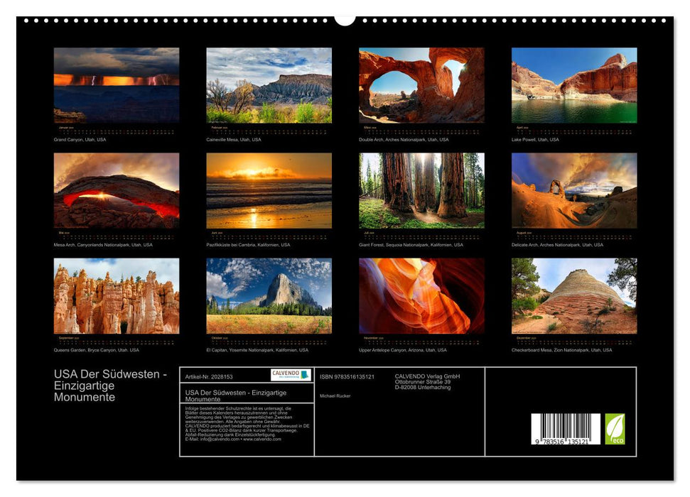 USA Der Südwesten - Einzigartige Monumente (CALVENDO Premium Wandkalender 2026)