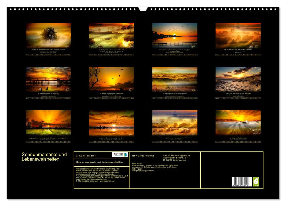 Sonnenmomente und Lebensweisheiten (CALVENDO Wandkalender 2026)