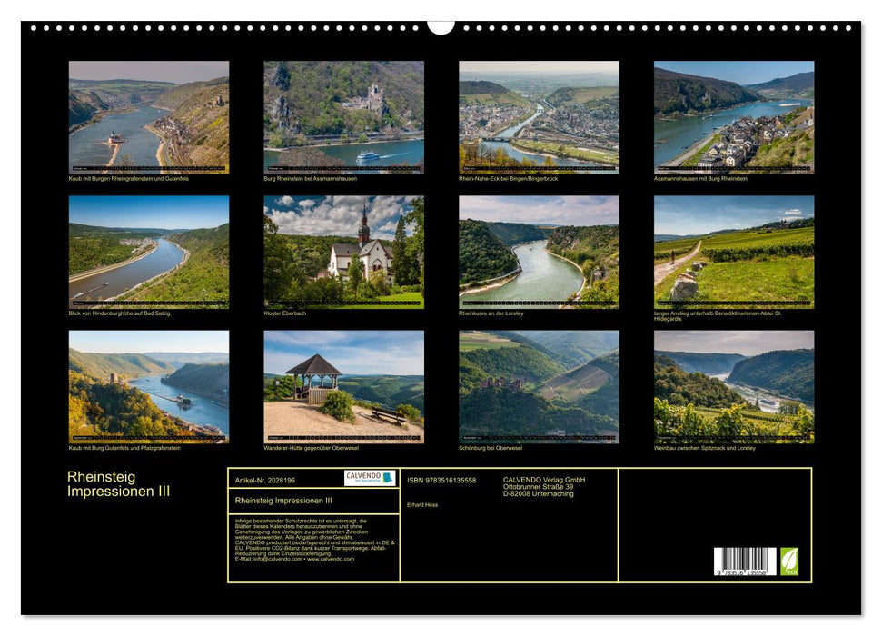 Rheinsteig Impressionen III (CALVENDO Wandkalender 2026)