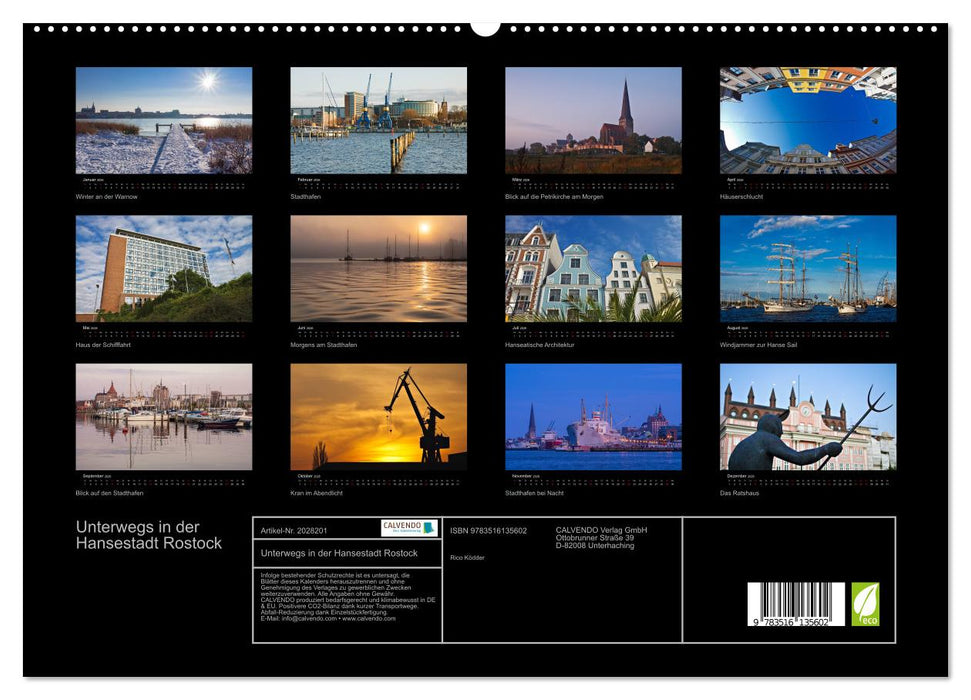 Unterwegs in der Hansestadt Rostock (CALVENDO Premium Wandkalender 2026)