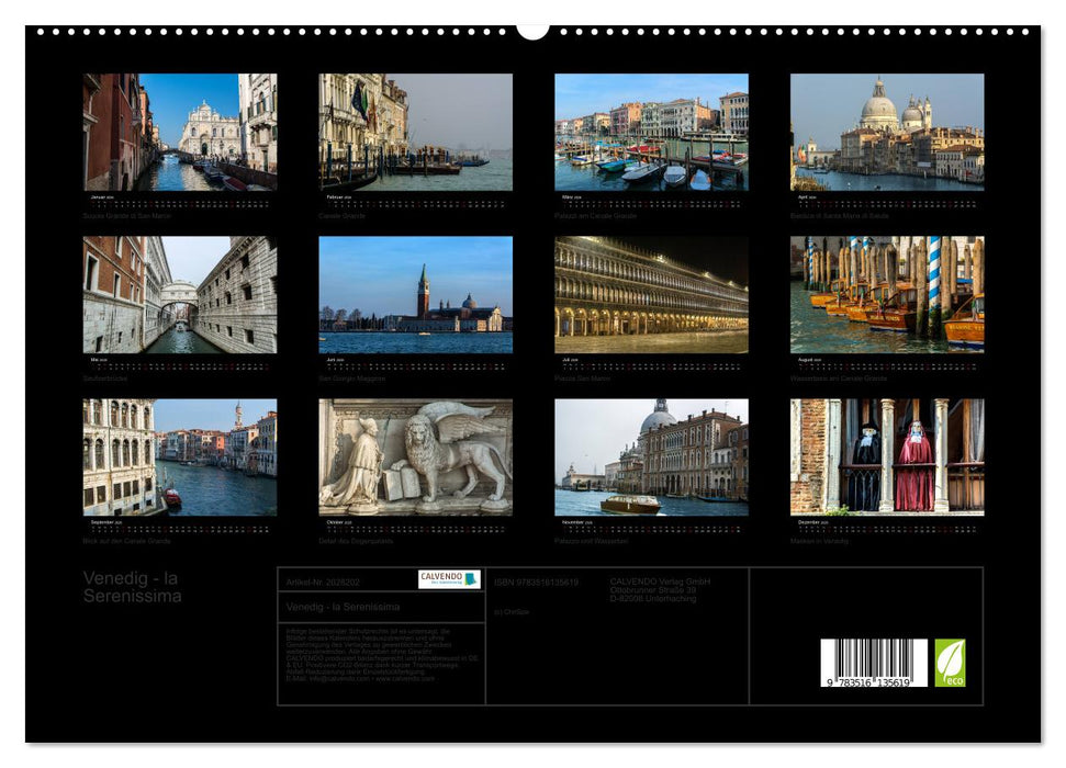 Venedig - la Serenissima (CALVENDO Premium Wandkalender 2026)
