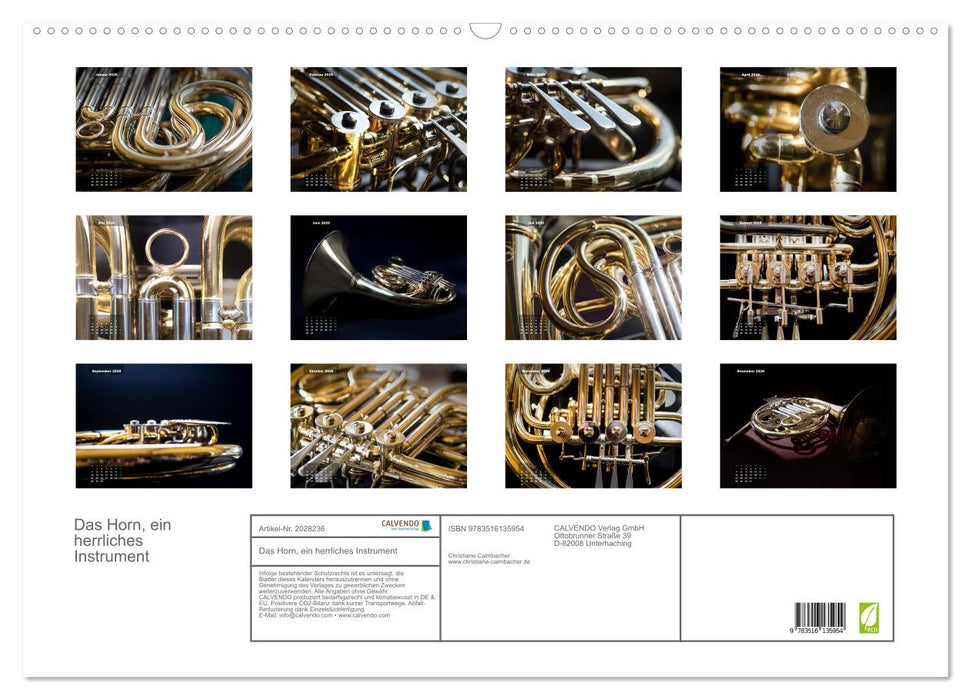 Das Horn, ein herrliches Instrument (CALVENDO Wandkalender 2026)