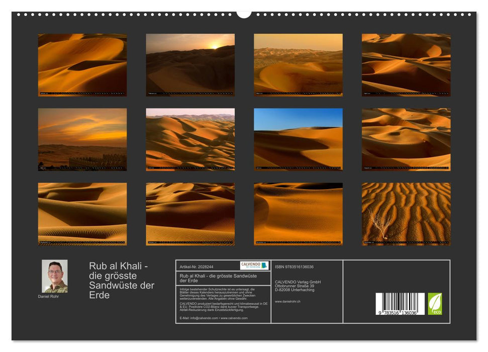 Rub al Khali - die grösste Sandwüste der Erde (CALVENDO Premium Wandkalender 2026)
