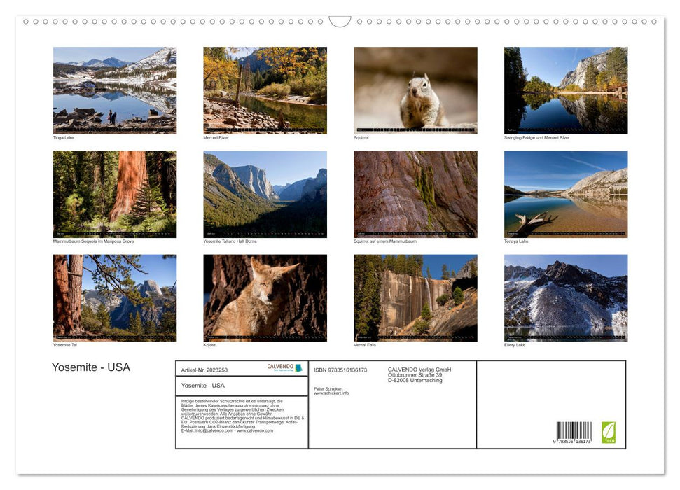 Yosemite - USA (CALVENDO Wandkalender 2026)