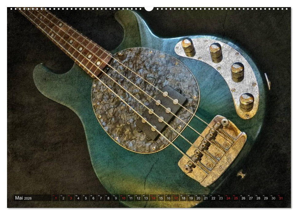 GITARREN Vintage Art (CALVENDO Premium Wandkalender 2026)