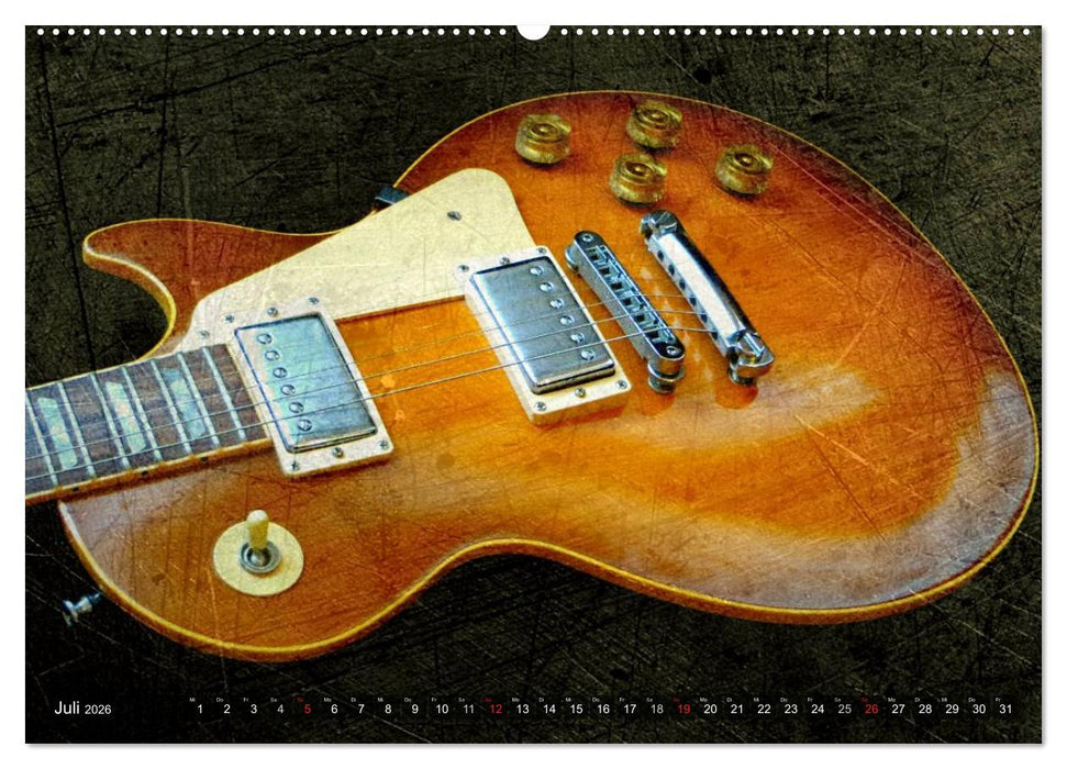 GITARREN Vintage Art (CALVENDO Premium Wandkalender 2026)