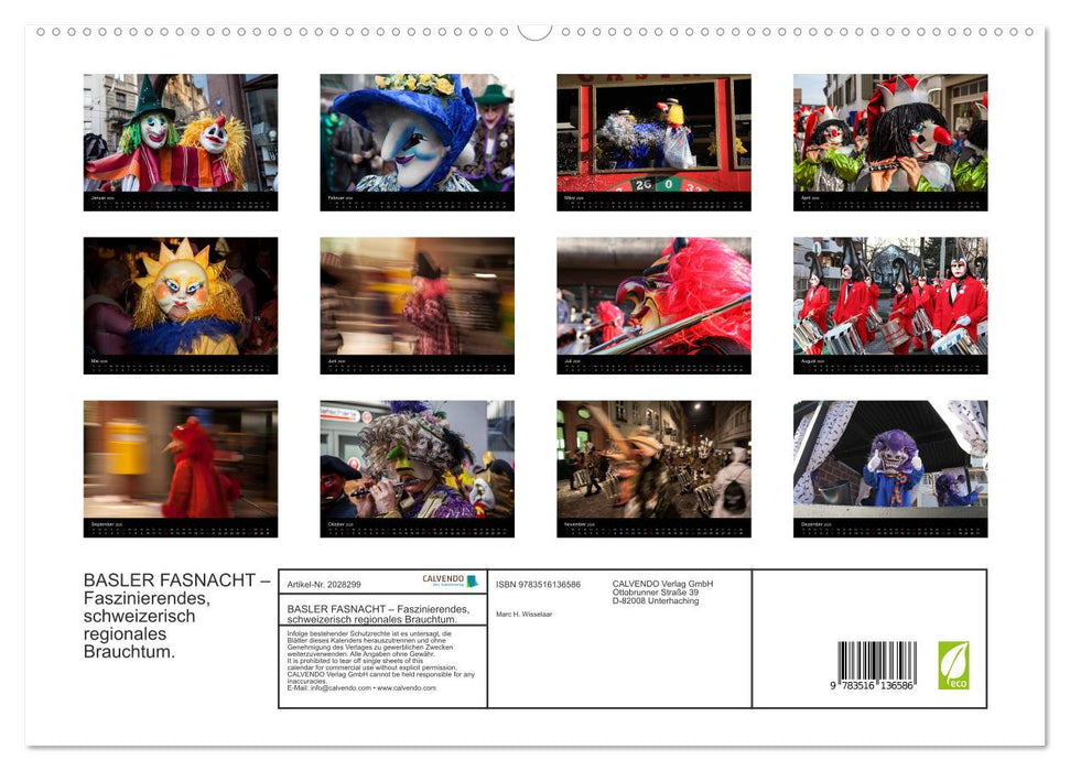 BASLER FASNACHT – Faszinierendes, schweizerisch regionales Brauchtum. (CALVENDO Premium Wandkalender 2026)