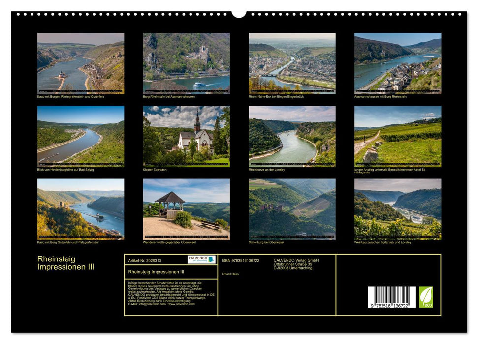 Rheinsteig Impressionen III (CALVENDO Premium Wandkalender 2026)