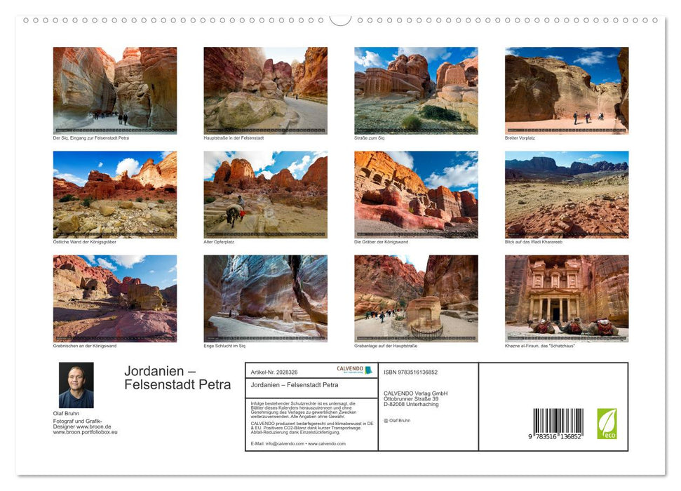 Jordanien – Felsenstadt Petra (CALVENDO Premium Wandkalender 2026)