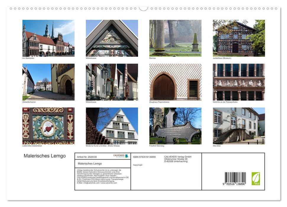 Malerisches Lemgo (CALVENDO Premium Wandkalender 2026)