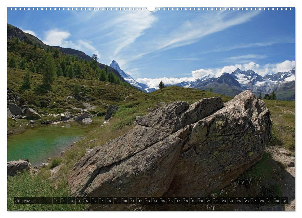 Alpen live - Rund um das Matterhorn (CALVENDO Premium Wandkalender 2026)