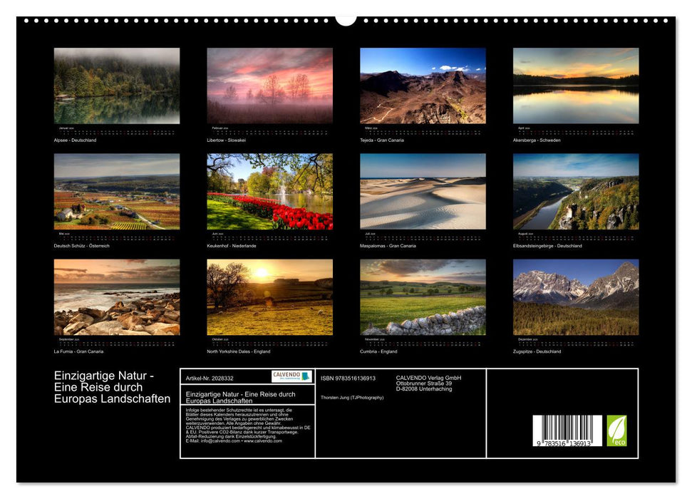 Einzigartige Natur - Eine Reise durch Europas Landschaften (CALVENDO Premium Wandkalender 2026)