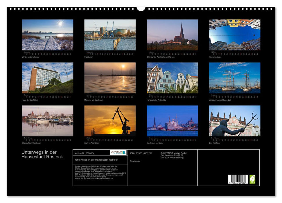 Unterwegs in der Hansestadt Rostock (CALVENDO Wandkalender 2026)