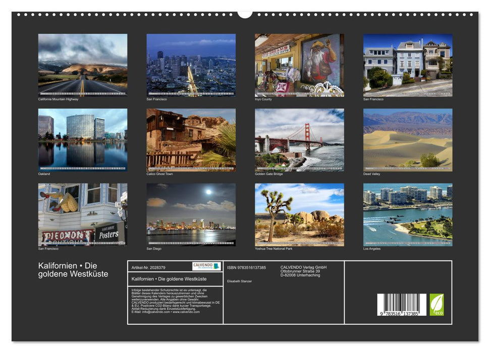 Kalifornien • Die goldene Westküste (CALVENDO Premium Wandkalender 2026)