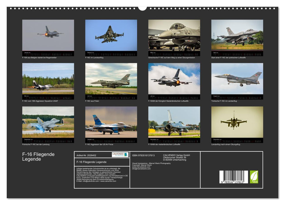 F-16 Fliegende Legende (CALVENDO Premium Wandkalender 2026)