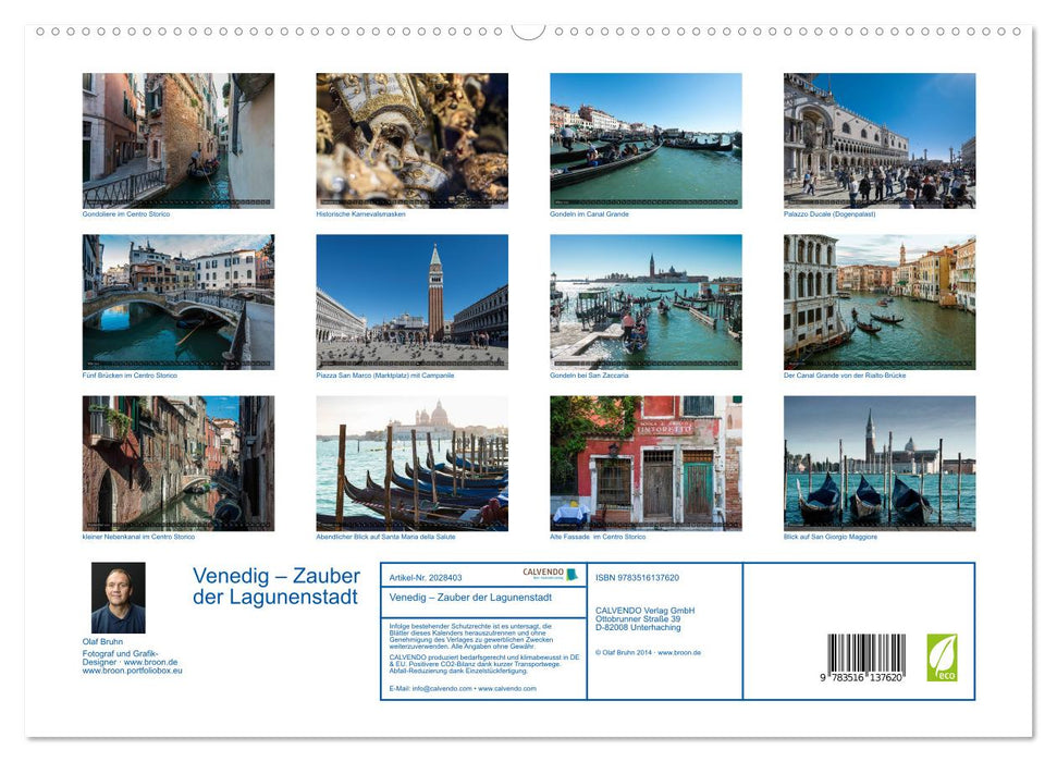 Venedig – Zauber der Lagunenstadt (CALVENDO Premium Wandkalender 2026)