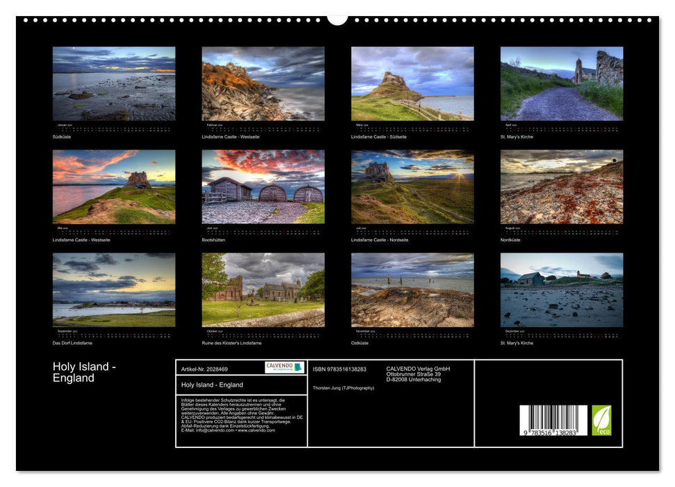 Holy Island - England (CALVENDO Premium Wandkalender 2026)