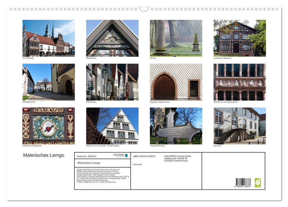 Malerisches Lemgo (CALVENDO Wandkalender 2026)