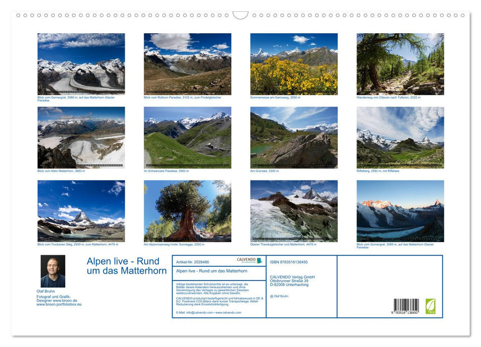 Alpen live - Rund um das Matterhorn (CALVENDO Wandkalender 2026)