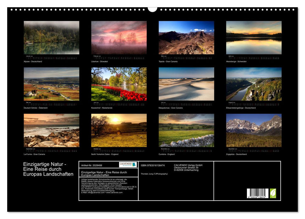 Einzigartige Natur - Eine Reise durch Europas Landschaften (CALVENDO Wandkalender 2026)