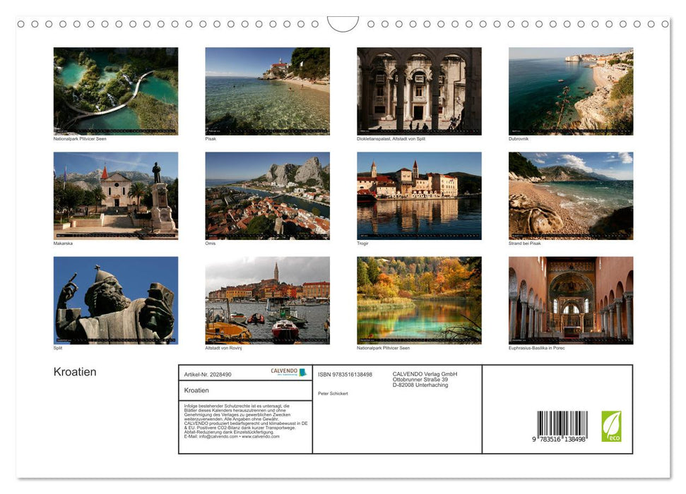 Kroatien (CALVENDO Wandkalender 2026)