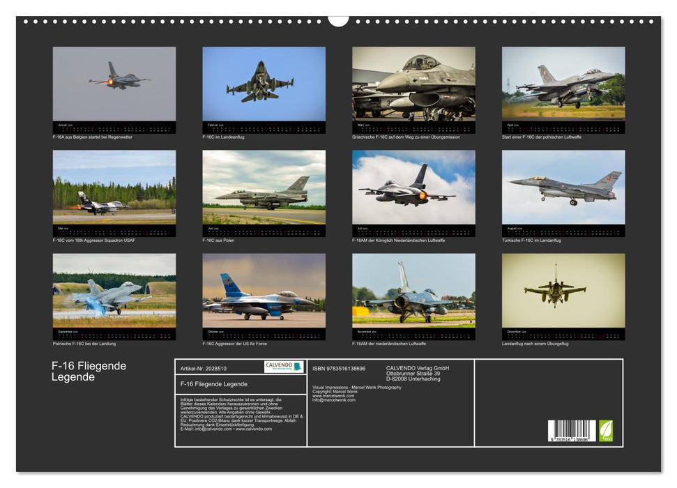 F-16 Fliegende Legende (CALVENDO Wandkalender 2026)