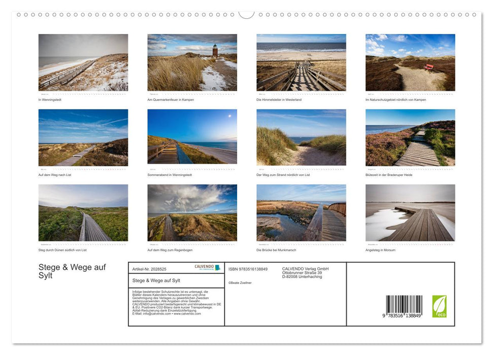 Stege & Wege auf Sylt (CALVENDO Premium Wandkalender 2026)