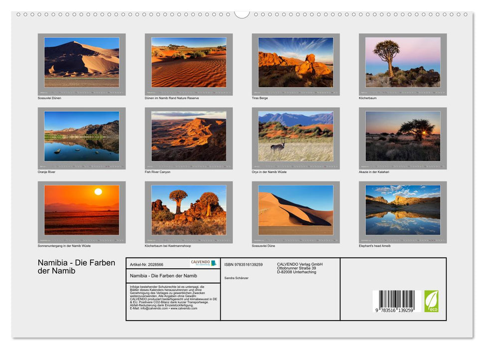 Namibia - Die Farben der Namib (CALVENDO Wandkalender 2026)