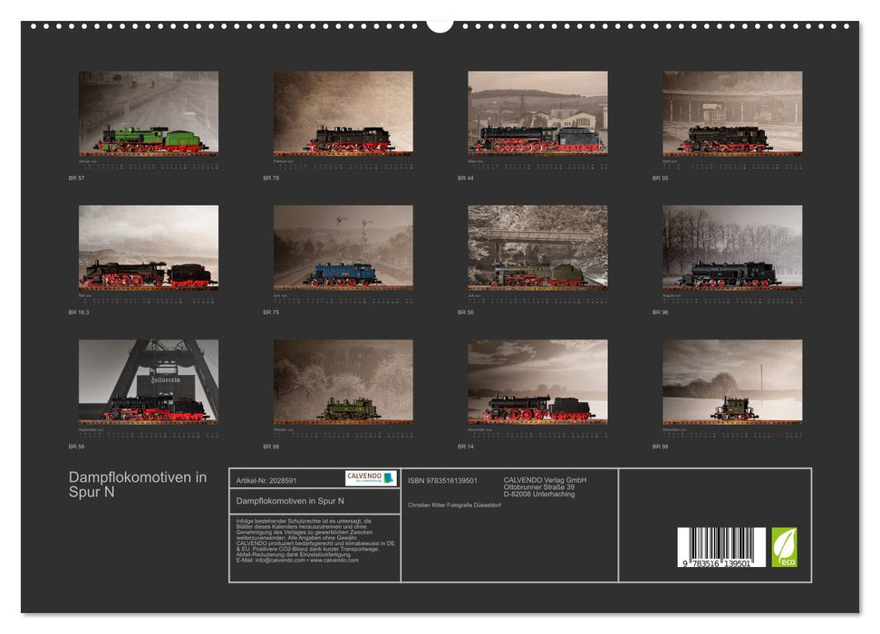 Dampflokomotiven in Spur N (CALVENDO Premium Wandkalender 2026)