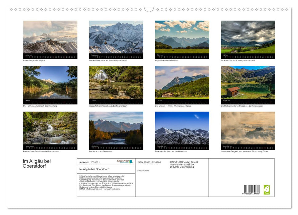 Im Allgäu bei Oberstdorf (CALVENDO Wandkalender 2026)