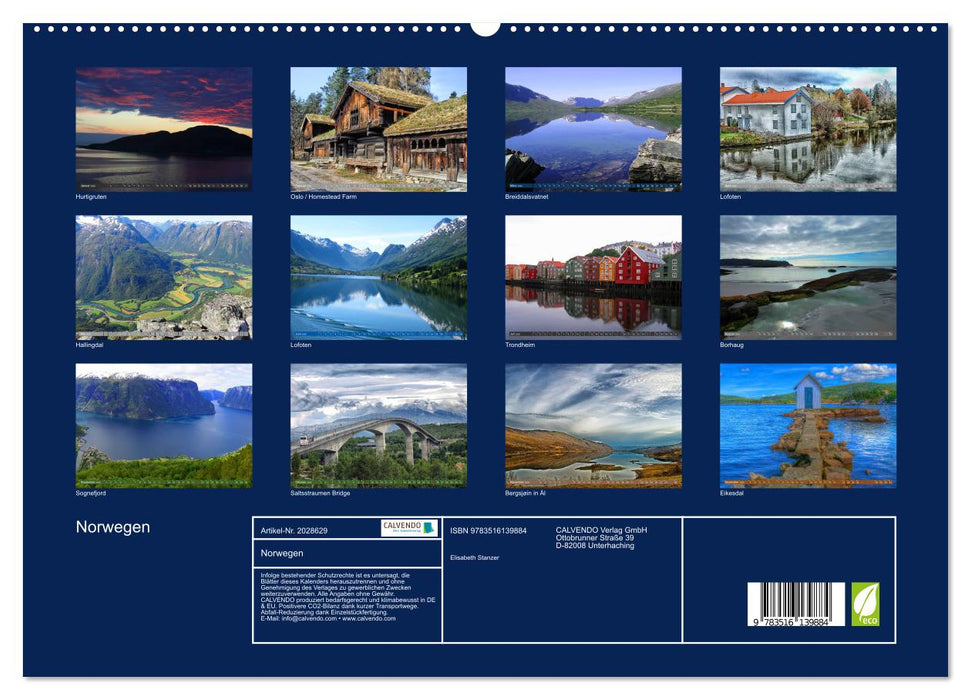Norwegen (CALVENDO Premium Wandkalender 2026)