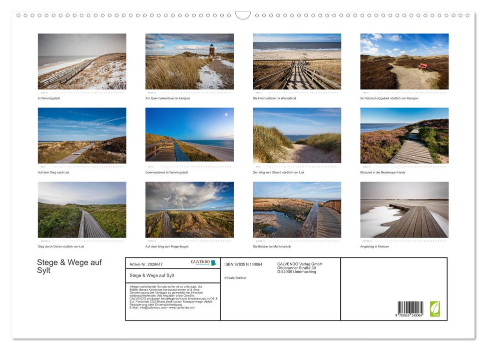 Stege & Wege auf Sylt (CALVENDO Wandkalender 2026)