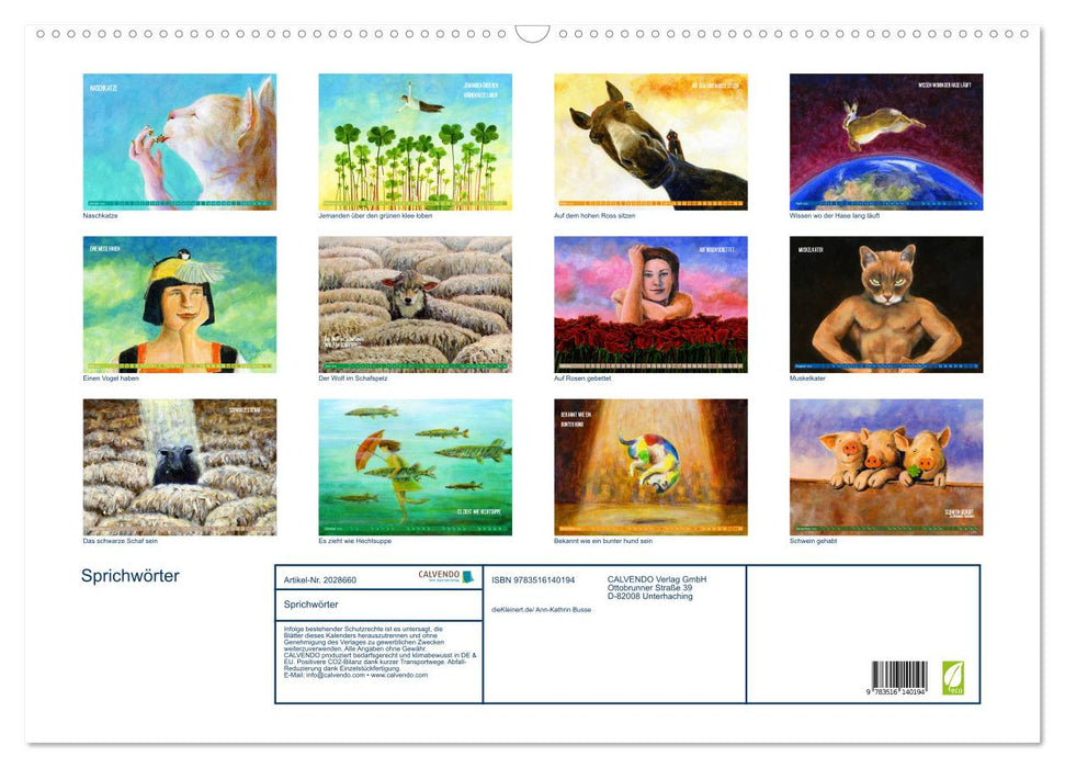 Sprichwörter (CALVENDO Wandkalender 2026)