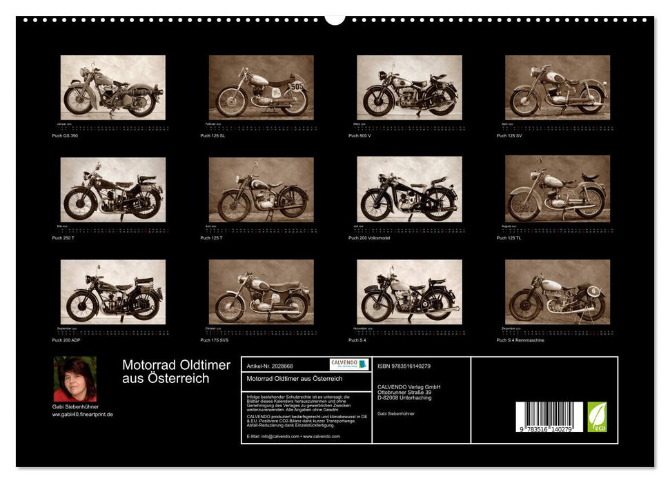 Motorrad Oldtimer aus Österreich (CALVENDO Premium Wandkalender 2026)