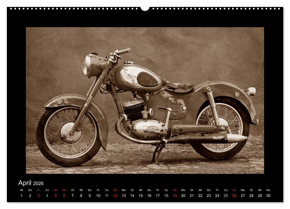 Motorrad Oldtimer aus Österreich (CALVENDO Premium Wandkalender 2026)
