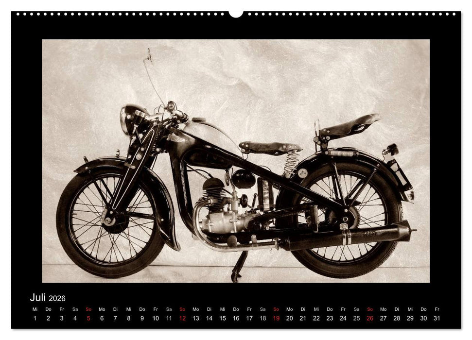 Motorrad Oldtimer aus Österreich (CALVENDO Premium Wandkalender 2026)