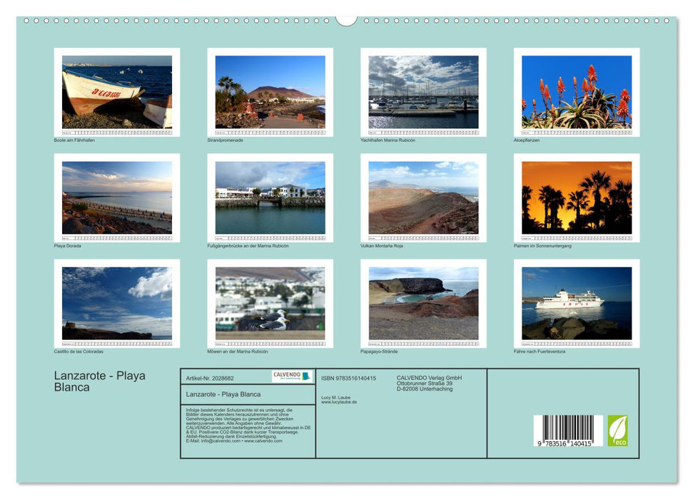 Lanzarote - Playa Blanca (CALVENDO Premium Wandkalender 2026)