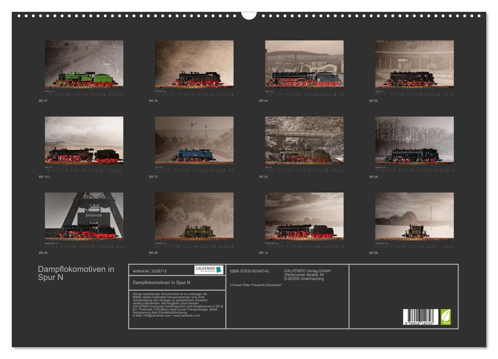 Dampflokomotiven in Spur N (CALVENDO Wandkalender 2026)