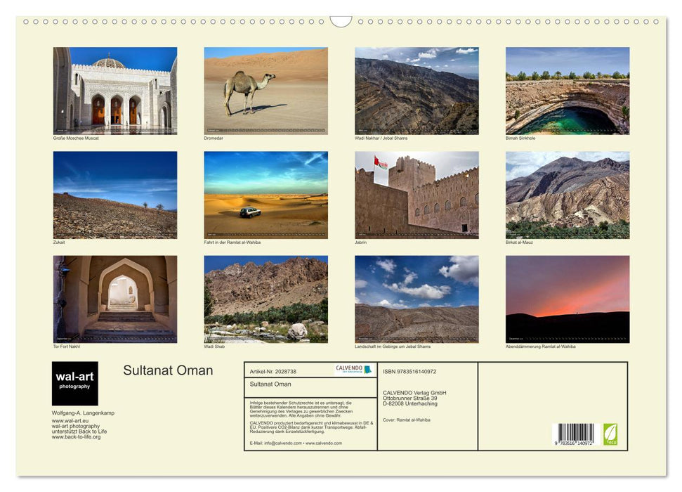 Sultanat Oman (CALVENDO Wandkalender 2026)