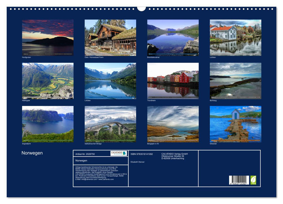 Norwegen (CALVENDO Wandkalender 2026)