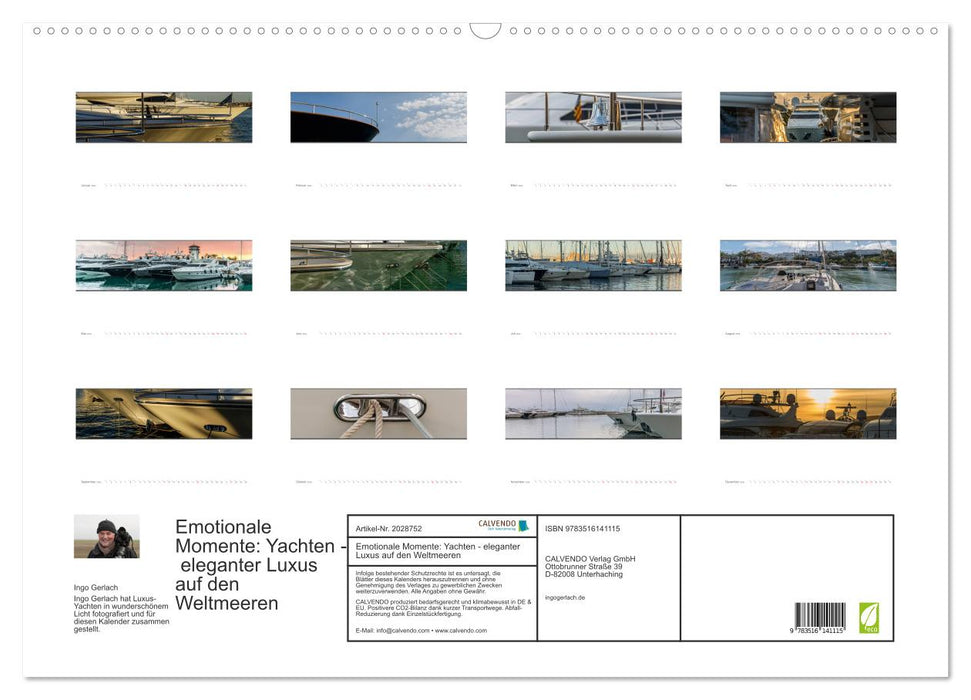 Emotionale Momente: Yachten - eleganter Luxus auf den Weltmeeren (CALVENDO Wandkalender 2026)