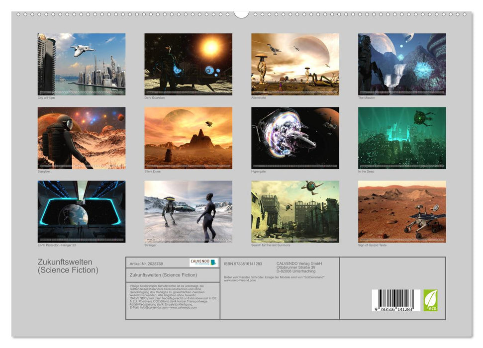 Zukunftswelten (Science Fiction) (CALVENDO Premium Wandkalender 2026)
