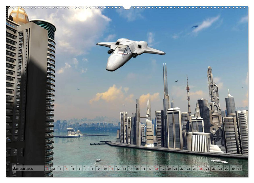 Zukunftswelten (Science Fiction) (CALVENDO Premium Wandkalender 2026)