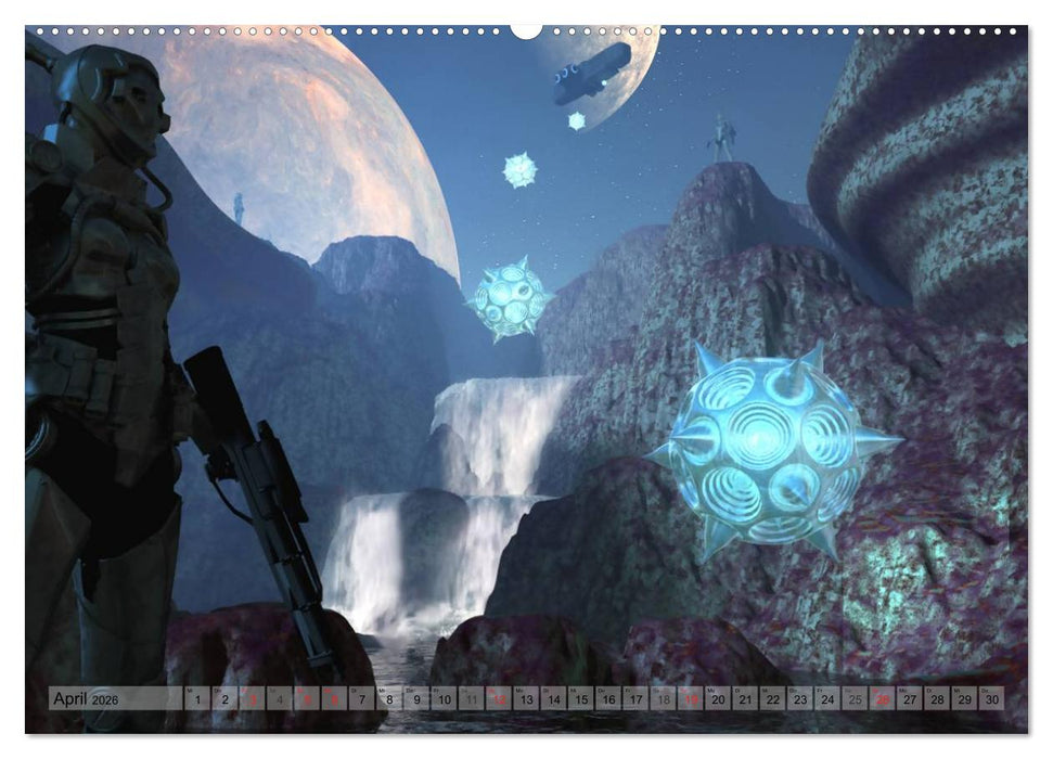 Zukunftswelten (Science Fiction) (CALVENDO Premium Wandkalender 2026)