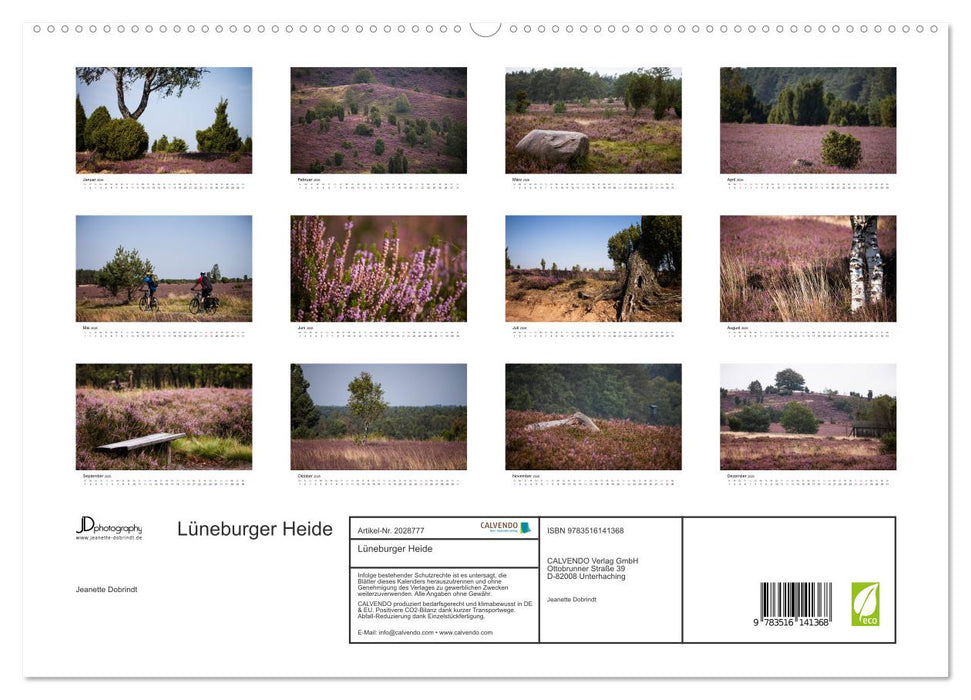 Lüneburger Heide (CALVENDO Premium Wandkalender 2026)
