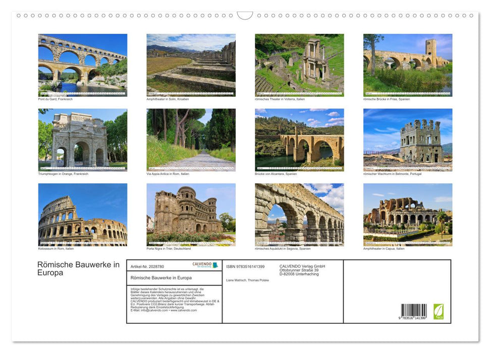 Römische Bauwerke in Europa (CALVENDO Wandkalender 2026)