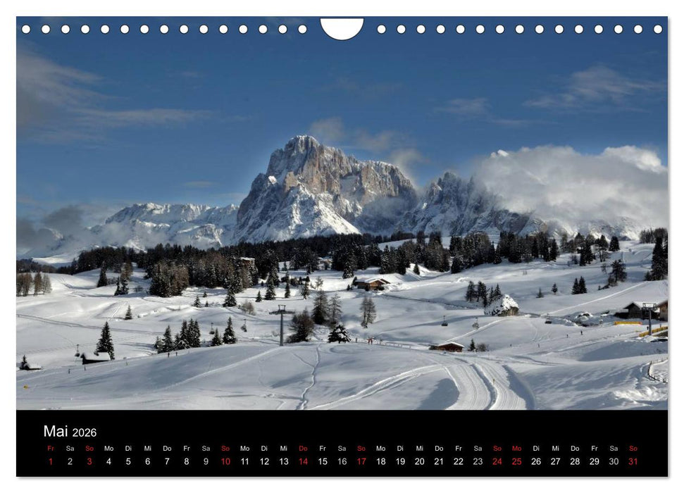 Die Seiser Alm im Winter (CALVENDO Wandkalender 2026)