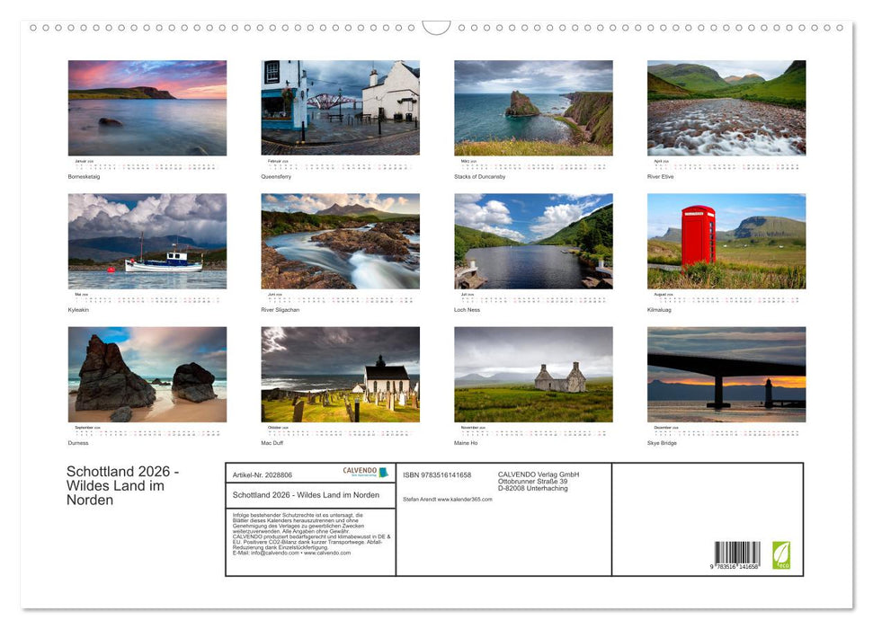 Schottland 2026 - Wildes Land im Norden (CALVENDO Wandkalender 2026)